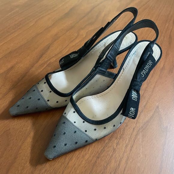 Dior Shoes - J’adior Dior Pointy Toe Polka Dot Slingback Heel 38.5
